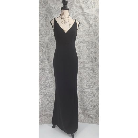 Lulu's Melora black sleeveless maxi dress Size Small formal minimalist wedding - Picture 4 of 13